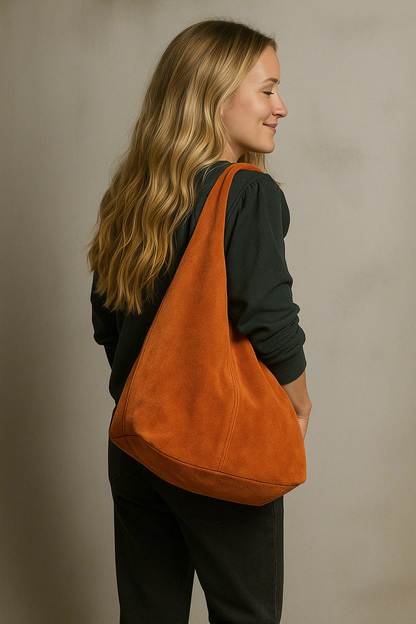 Silvia Suede Leather Slouch Tote Shoulder Bag by Clemés (13 colours)
