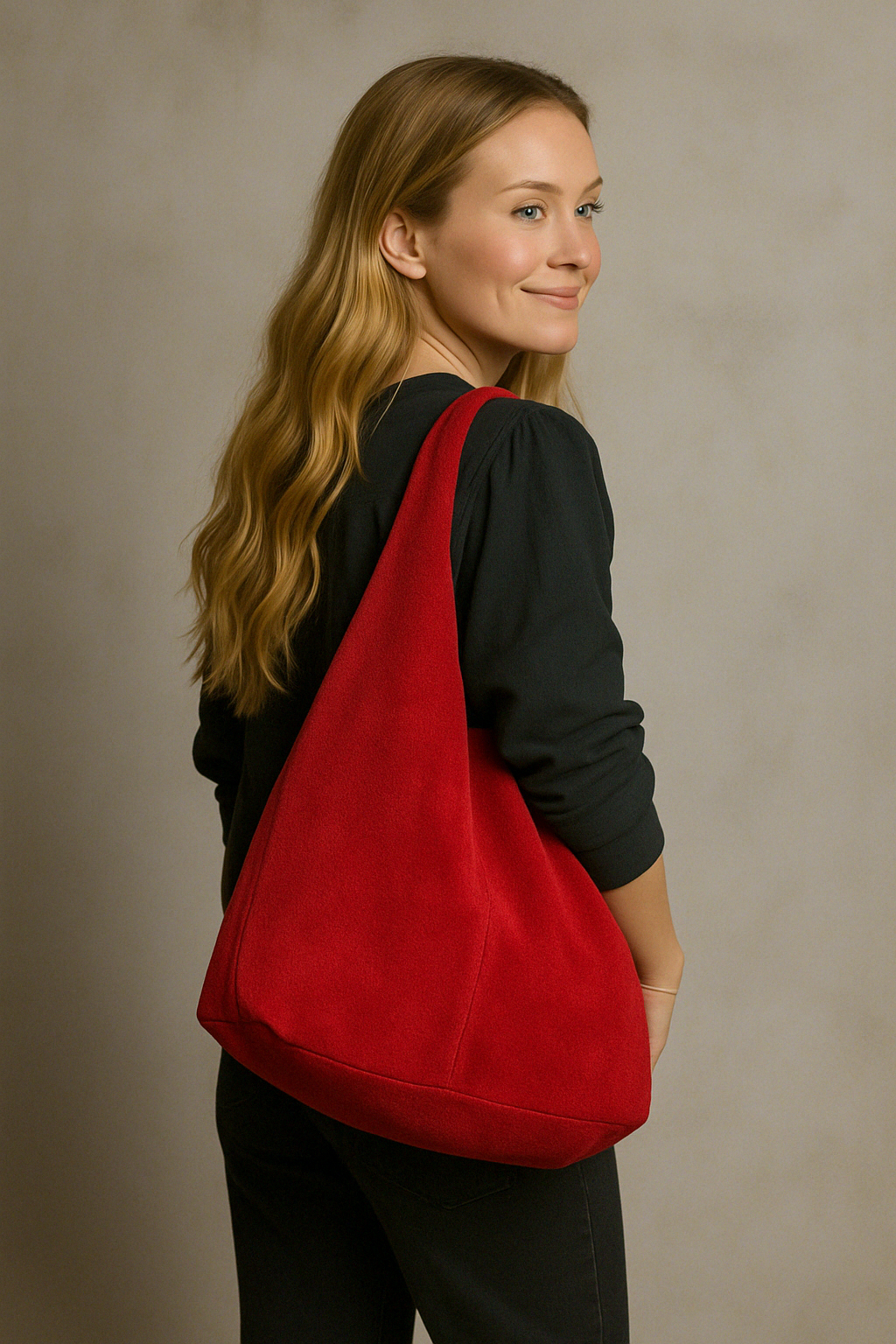 Silvia Suede Leather Slouch Tote Shoulder Bag by Clemés (13 colours)