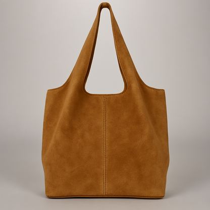 Giannina Suede Leather Shoulder Tote Bag With Internal Pouch by Clemés (7 Colours)