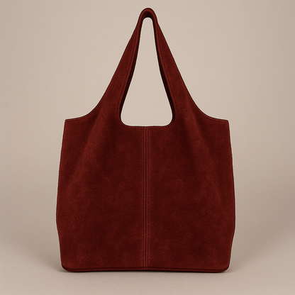 Giannina Suede Leather Shoulder Tote Bag With Internal Pouch by Clemés (7 Colours)