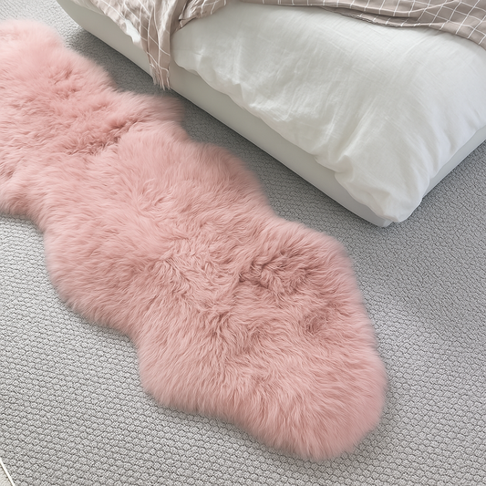 Natural Premium New Zealand Sheepskin Rug & Throw, Double, W65 x L180 cm (7 Colours)