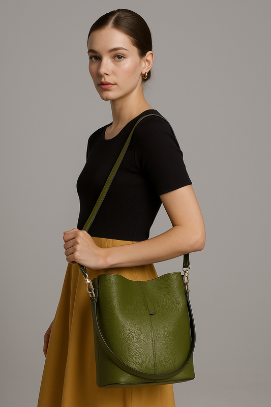 Léa Bucket Bag in Leather by Clemés (3 Colours)