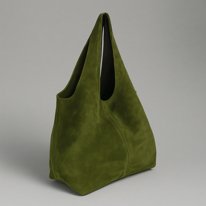 Giannina Suede Leather Shoulder Tote Bag With Internal Pouch by Clemés (7 Colours)