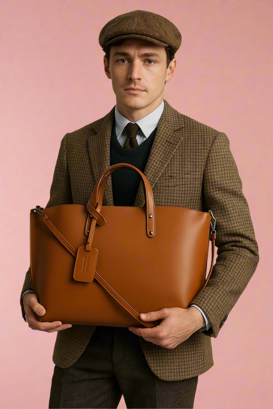 Maxime Large Leather Shopper Bag with Shoulder Strap by Clemés