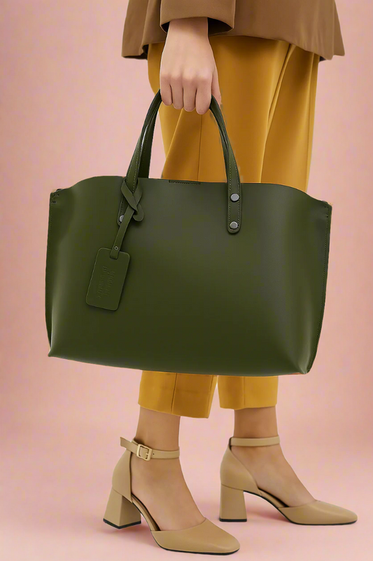 Maxime Large Leather Handbag with Shoulder Strap by Clemés (5 Colours)