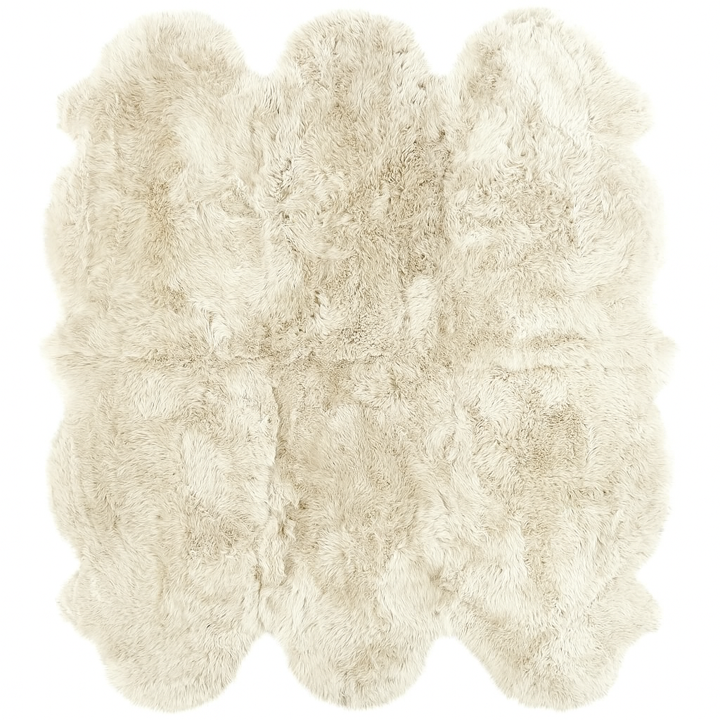 Natural Premium New Zealand Sheepskin Rug & Throw, Sexto, L180 x W150 cm (3 Colours)