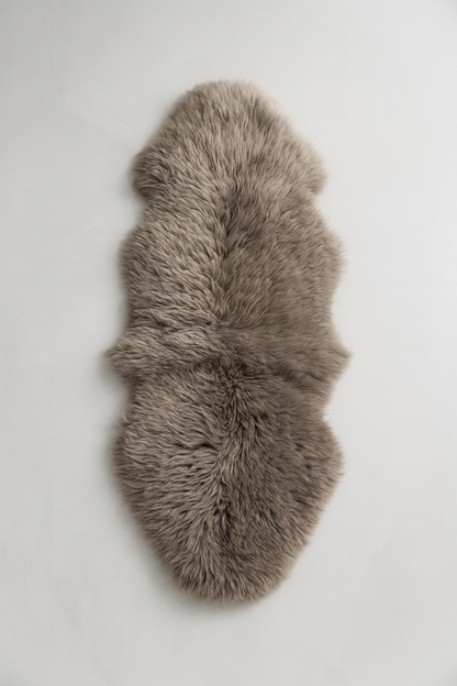 Natural Premium New Zealand Sheepskin Rug & Throw, Double, W65 x L180 cm, Taupe