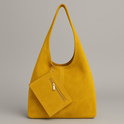 Silvia Suede Leather Slouch Tote Shoulder Bag by Clemés (13 colours)