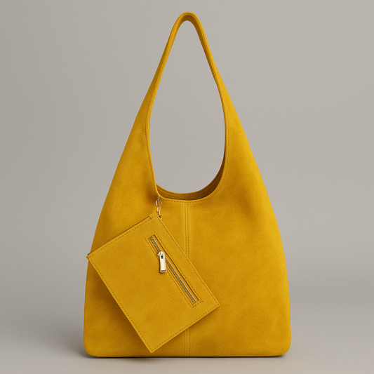 Silvia Suede Leather Slouch Tote Shoulder Bag by Clemés (13 colours)