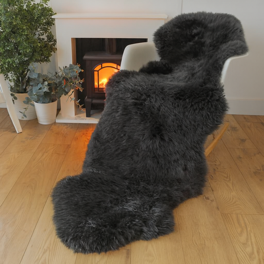 Natural Premium New Zealand Sheepskin Rug & Throw, Double, W65 x L180 cm (7 Colours)