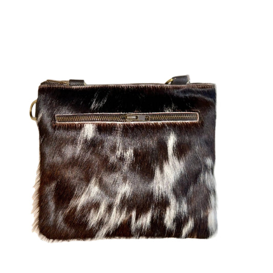 Natural Cowhide Double-Sided Crossbody Bag, Medium (23 x 21 cm)