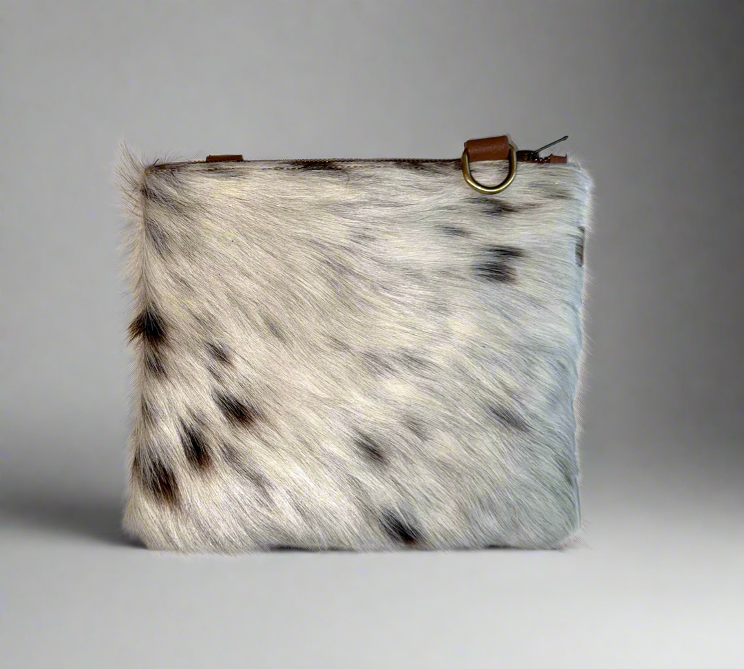 Natural Cowhide Double-Sided Crossbody Bag, Medium (23 x 21 cm)