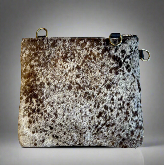 Natural Cowhide Double-Sided Crossbody Bag, Large (26 x 23 cm)