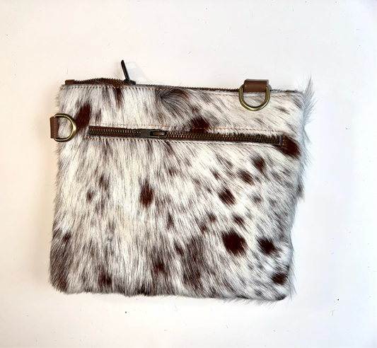 Natural Cowhide Double-Sided Crossbody Bag, Medium (23 x 21 cm)