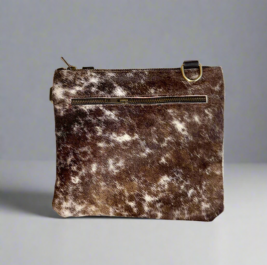 Natural Cowhide Double-Sided Crossbody Bag, Medium (23 x 21 cm)