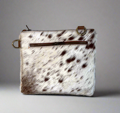 Natural Cowhide Double-Sided Crossbody Bag, Medium (23 x 21 cm)