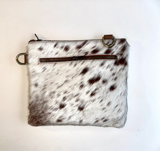 Natural Cowhide Double-Sided Crossbody Bag, Medium (23 x 21 cm)