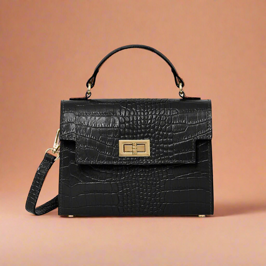 Margot Croc Embossed  Leather Crossbody by Clemés