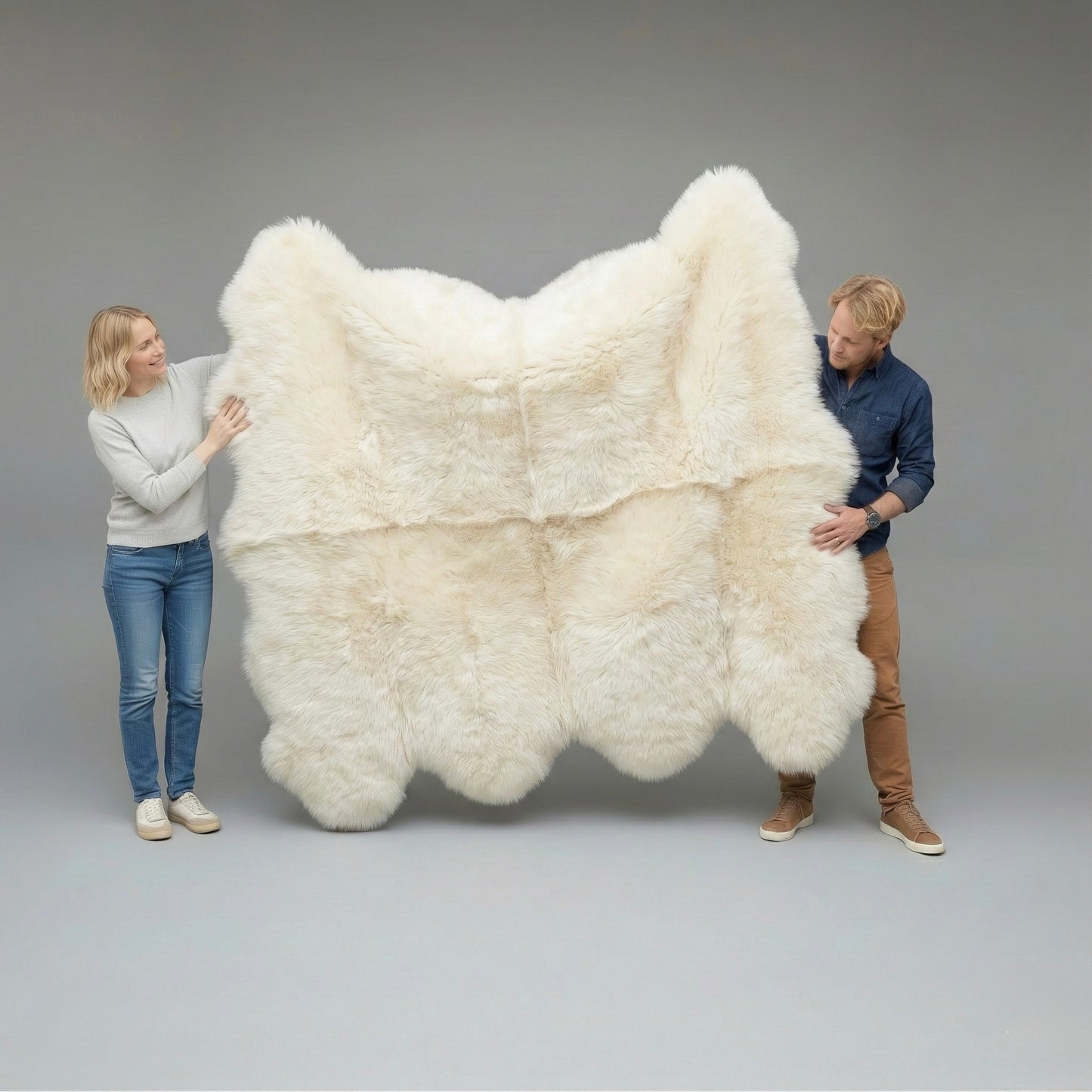 Octo Sheepskin Rug & Throw, XXLarge, L200 x W180 cm, Ivory