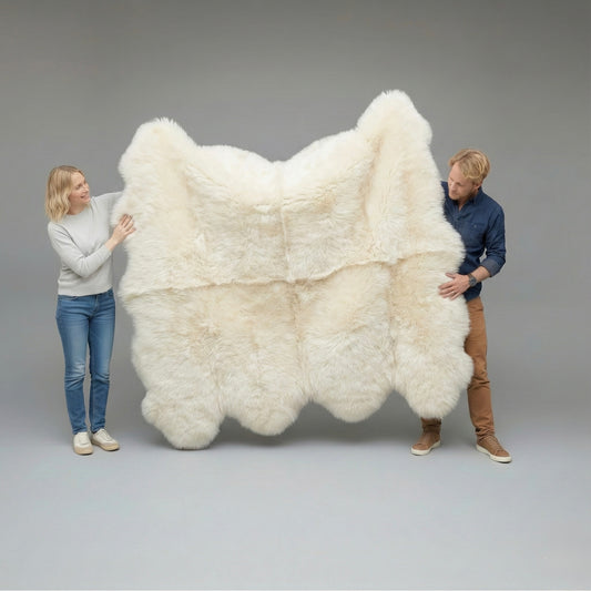Octo Sheepskin Rug & Throw, XXLarge, L200 x W180 cm, Ivory