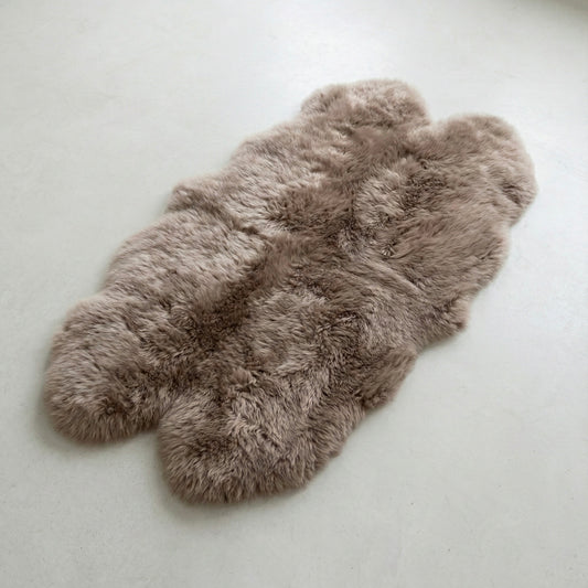 Natural Premium New Zealand Sheepskin Rug & Throw, Quad, W105 x L180 cm, Taupe