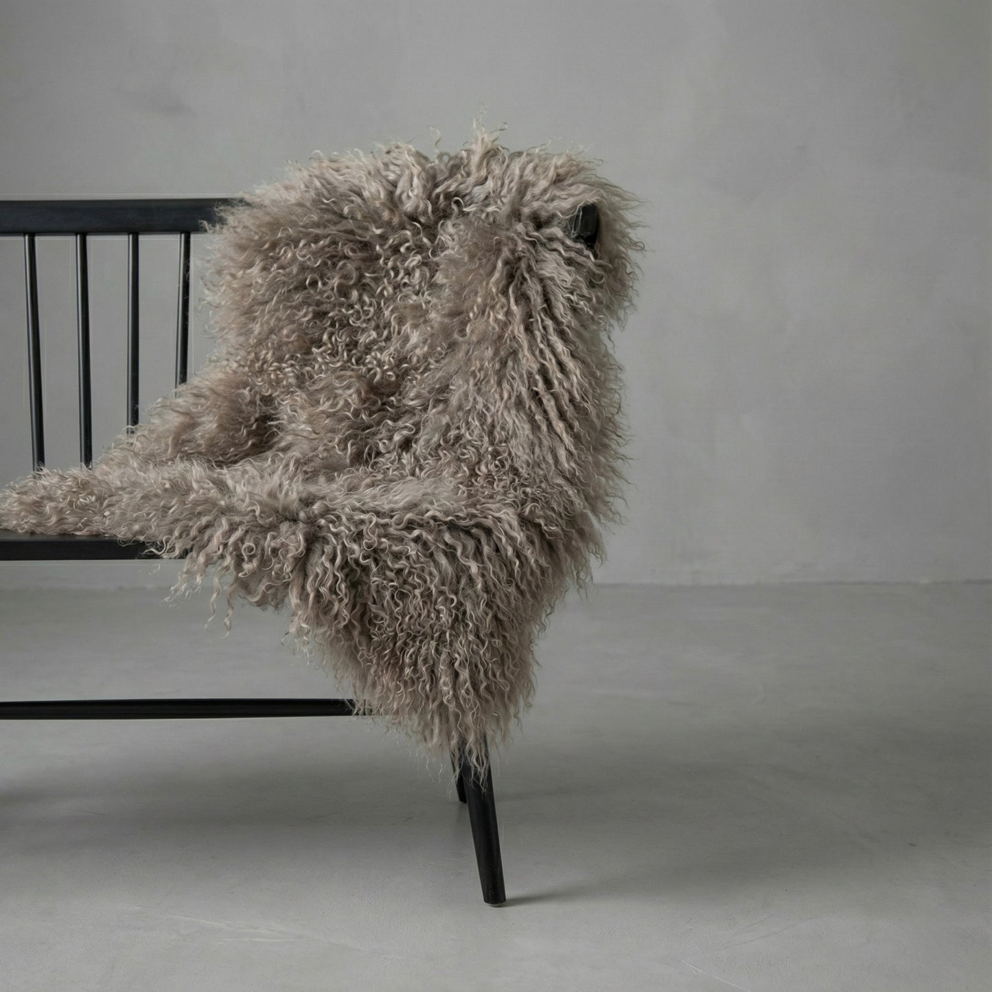 Natural Premium Tibetan Mongolian Sheepskin Rug/Throw, Single, Large (L95 x W60 cm), Taupe