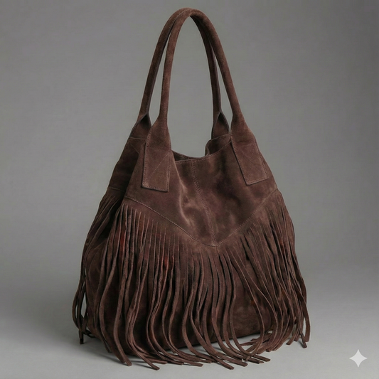 Isadora Suede Fringe Leather Tote Bag with Matching Jewellery Case by Clemés (4 Colours)