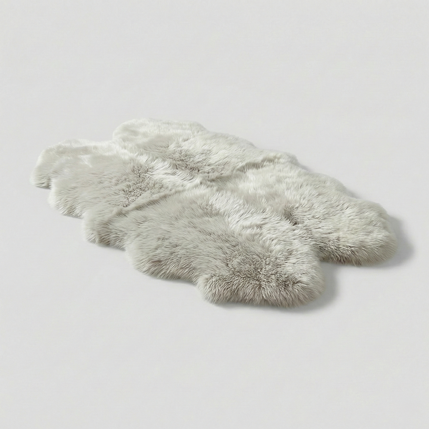 Quad New Zealand Sheepskin Rug & Throw, 4-Pelt, Large, L180 x W105 cm, Oyster (Cloud Dancer)