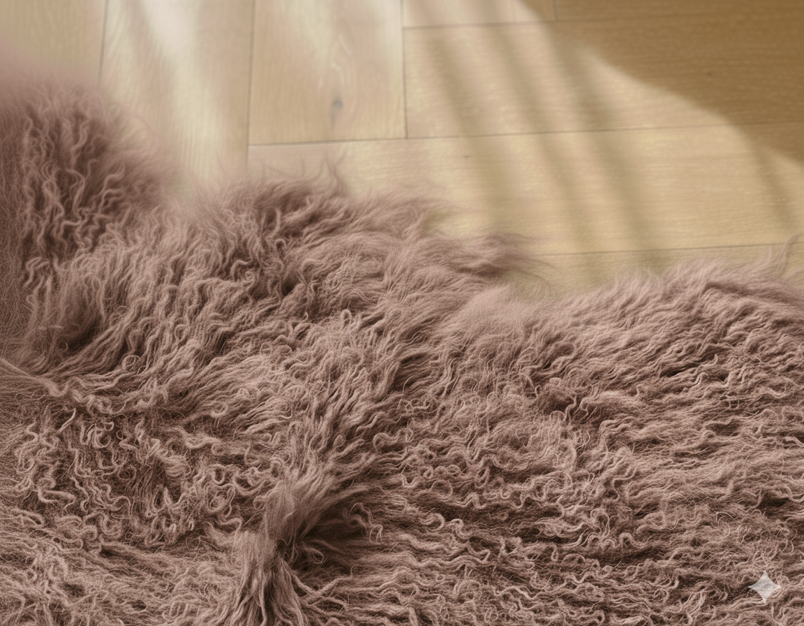 Natural Premium Tibetan Mongolian Sheepskin Rug/Throw, Single, Large (L95 x W60 cm), Taupe