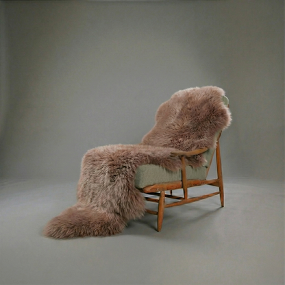 Natural Premium New Zealand Sheepskin Rug & Throw, Double, W65 x L180 cm, Dusty Rose