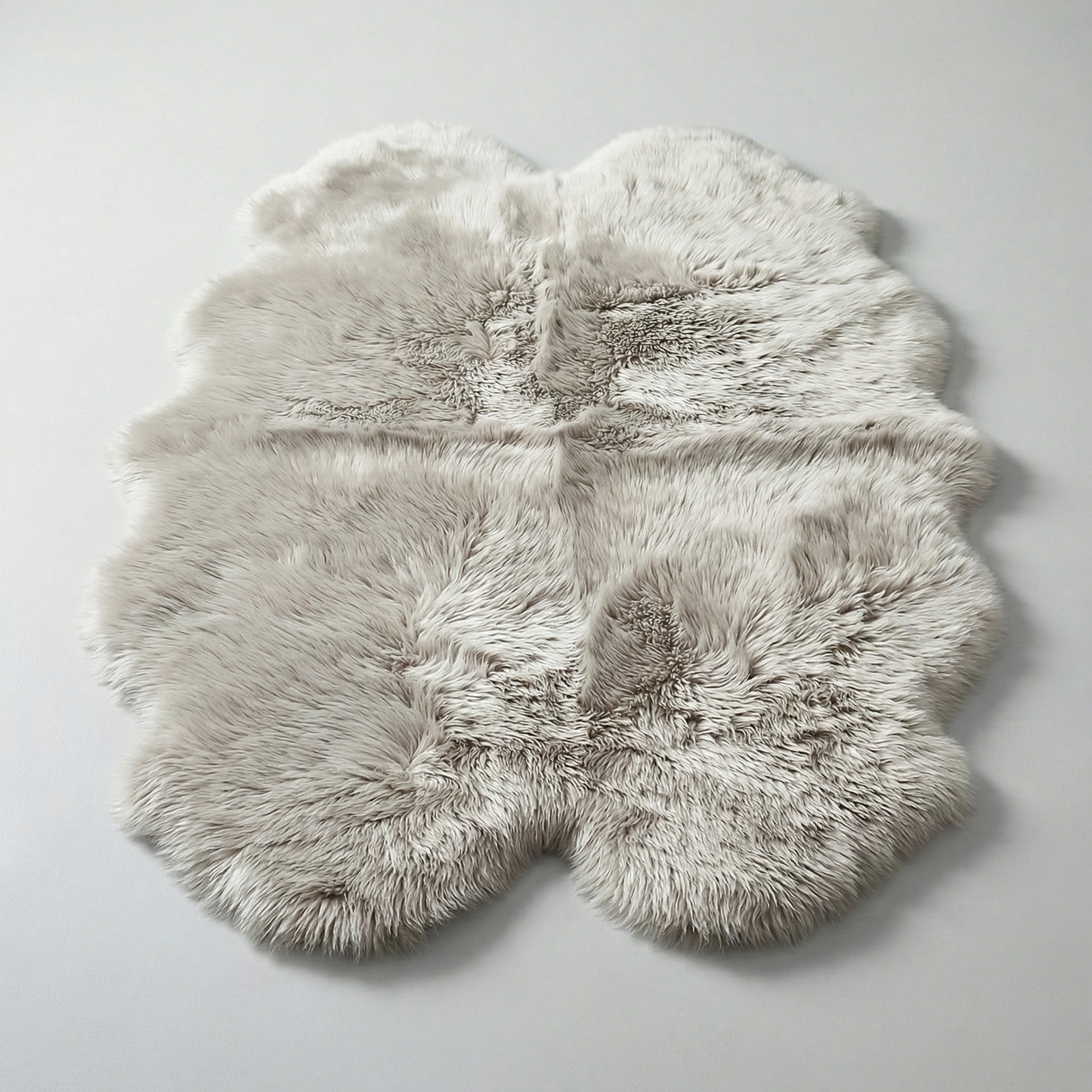 Quad New Zealand Sheepskin Rug & Throw, 4-Pelt, Large, L180 x W105 cm, Oyster (Cloud Dancer)