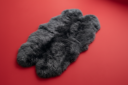 Natural Premium New Zealand Sheepskin Rug & Throw, Quad, W105 x L180 cm, Charcoal