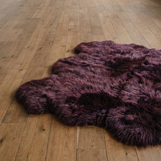 Sexto Sheepskin, L180 x W150 cm, XLarge, Aubergine