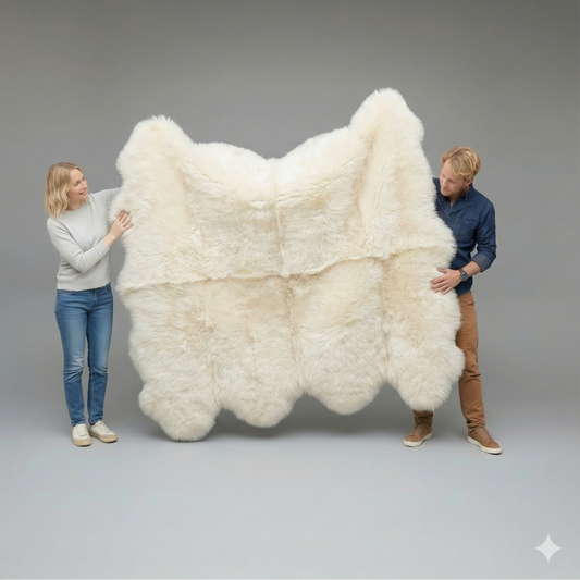 Octo Sheepskin Rug & Throw, XXLarge, L200 x W180 cm, Ivory