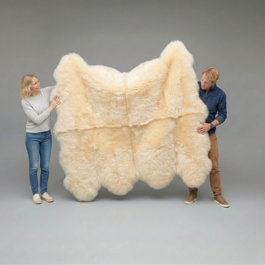 Octo Sheepskin Rug & Throw, XX-Large, L200 x W180 cm, Champagne