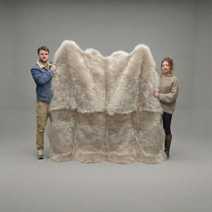Natural Premium New Zealand Sheepskin Rug & Throw, Octo, XXLarge, L200 x W180 cm (5 Colours)