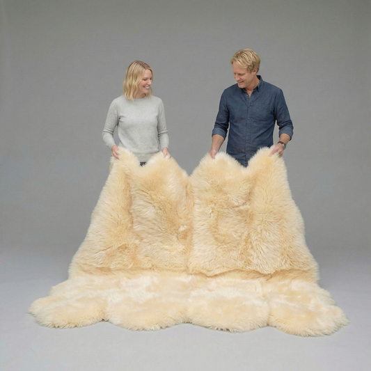 Octo Sheepskin Rug & Throw, XX-Large, L200 x W180 cm, Champagne
