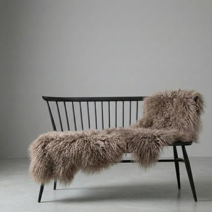 Natural Premium Tibetan Mongolian Sheepskin Rug/Throw, Double (W60 x L170 cm)