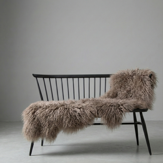 Natural Premium Tibetan Mongolian Sheepskin Rug/Throw, Double (W60 x L170 cm)