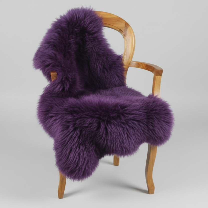 Single X-Large Premium Sheepskin Rug & Throw (W65 x L100 cm), Purple