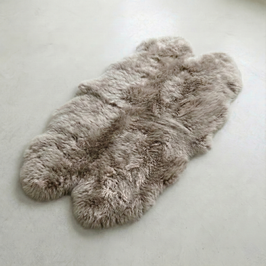 Natural Premium New Zealand Sheepskin Rug & Throw, Quad, W105 x L180 cm, Oyster (Cloud Dancer)