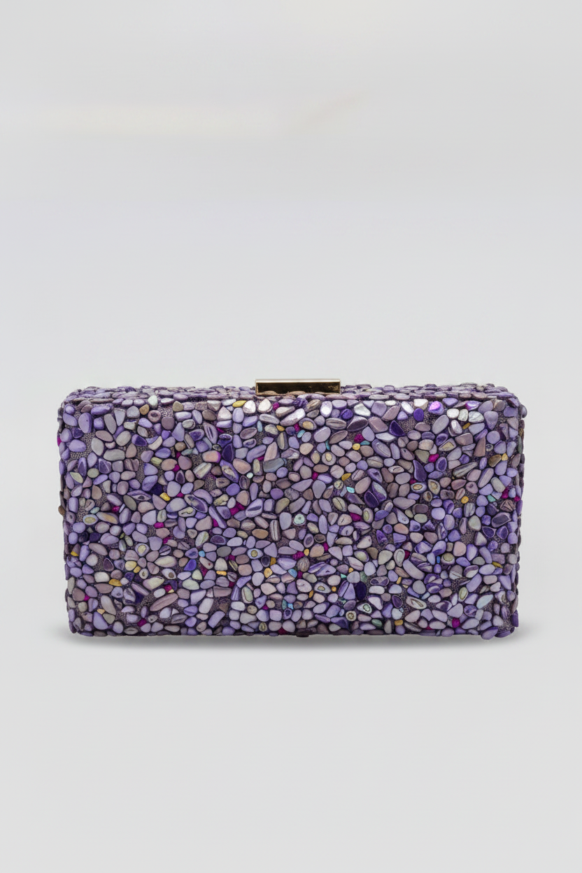 Gemma Natural Stone Box Clutch by Clemés