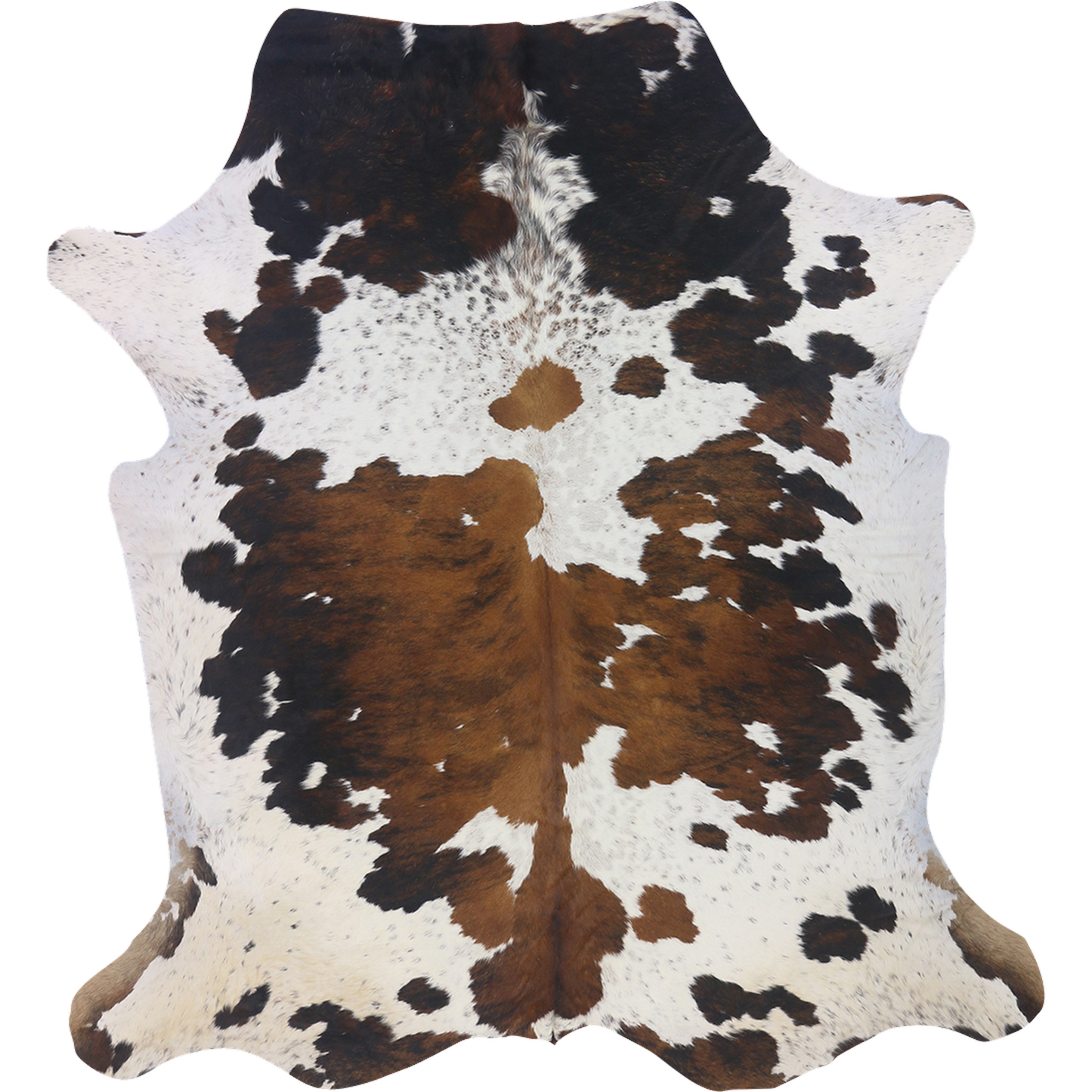 Premium Natural Brazilian Nelore Cowhide Tri Colour Brindle Large – HN-23207, transparent background