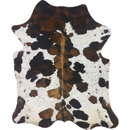 Premium Natural Brazilian Nelore Cowhide Tri Colour Brindle Large – HN-23216, transparent background