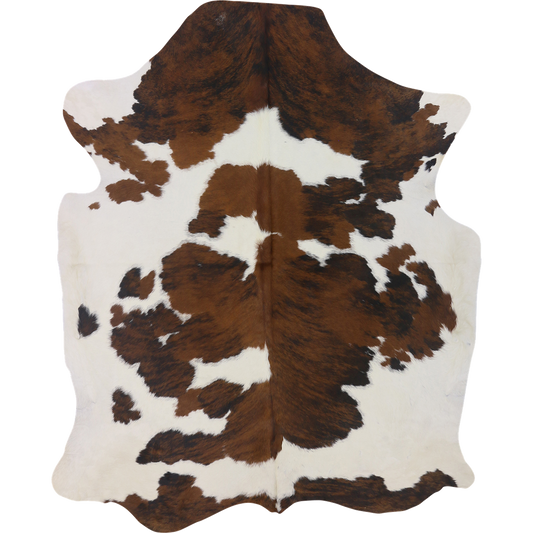 Premium Natural Brazilian Nelore Cowhide Tri Colour Brindle Large – HN-23223, transparent background