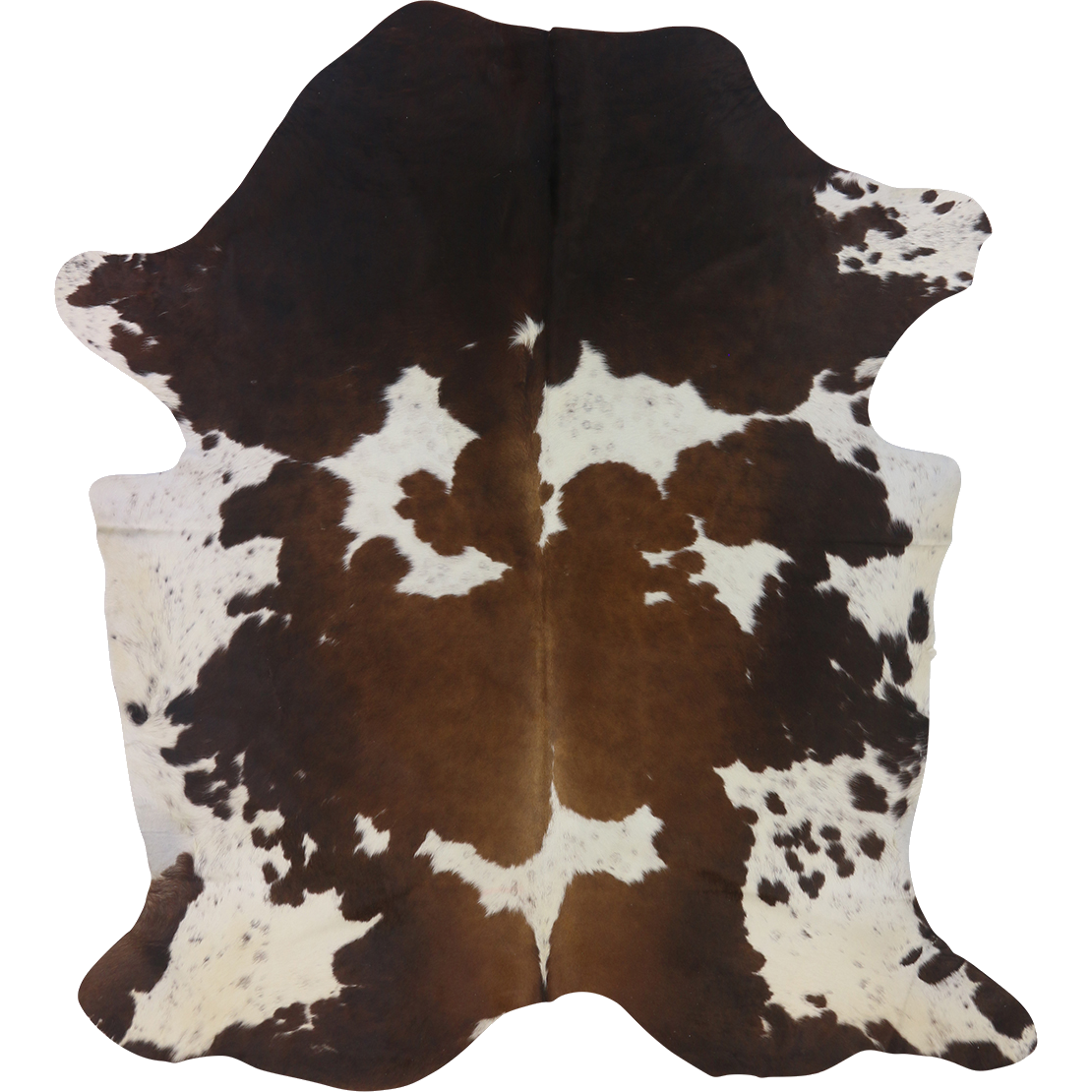 Premium Natural Brazilian Cowhide Tri Colour Brindle Large HN-23233 - top view on white background
