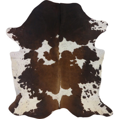 Premium Natural Brazilian Cowhide Tri Colour Brindle Large HN-23233 - top view on white background