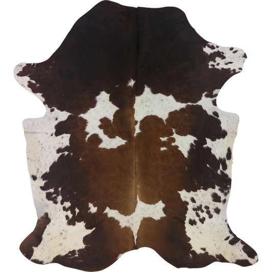 Premium Natural Brazilian Cowhide Tri Colour Brindle Large HN-23233 - top view on white background