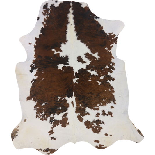 Premium Natural Brazilian Cowhide Tri Colour Brindle Large HN-23236 - top view on white background