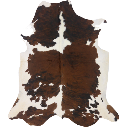 Premium Natural Brazilian Cowhide Tri Colour Brindle Large HN-23243 - top view on white background
